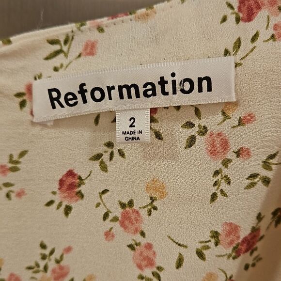 💕REFORMATION💕 Lacey Dress ~ Boheme Pink Micro-Floral Print 2 NWT - Picture 10 of 15
